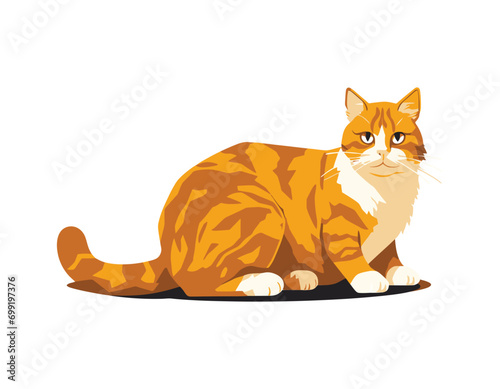 funny cat vector on white background