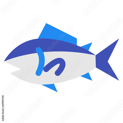 魚、マグロを表すカラースタイルのアイコン