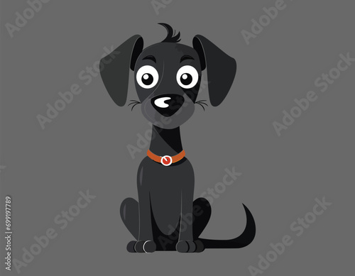 funny black dog vector on isolated background © saeede