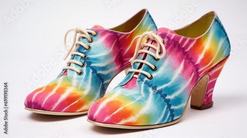 Lady shoes with tie-dye patterns bringing a touch of the 60s.