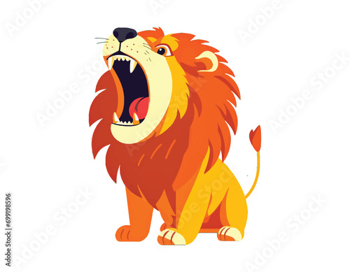 lion cartoon illustration vector isolated on white background © saeede