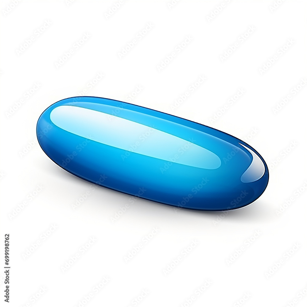 Pill of blue color flat icon isolated on white background. Capsule Pill of blue color flat icon isolated on white background. Capsule