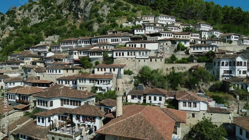Mangalem, Berat, Albania drone footage