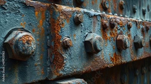 Rusted Metal Surface with Rivets and Knobs