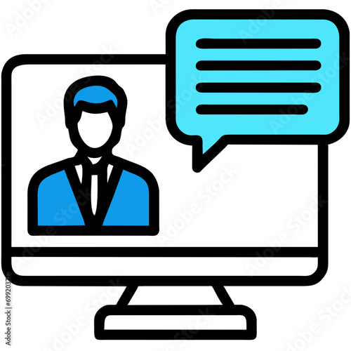 Online chat bubbles vektor icon illustation