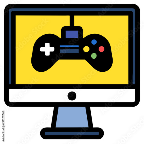 Online multiplayer gaming vektor icon illustation