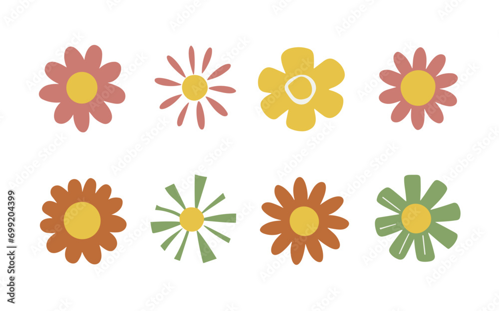 Abstract flowers vector clipart. Spring illustration. Abstract flowers vector clipart. Spring illustration.