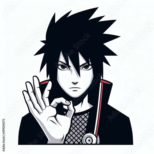 Sasuke vector logo white background photo