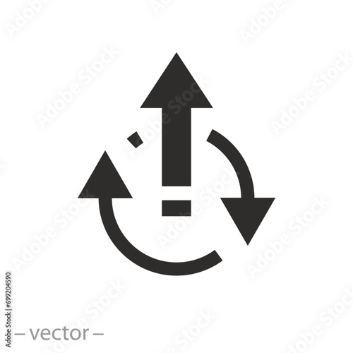 development cycle icon, continuous improvement, constant rising - flat vector illustration