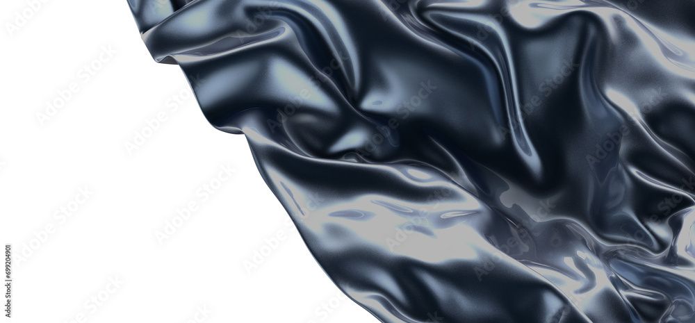 Tranquil Momentum: Abstract 3D Blue Wave Illustration for Peaceful Visual Experiences