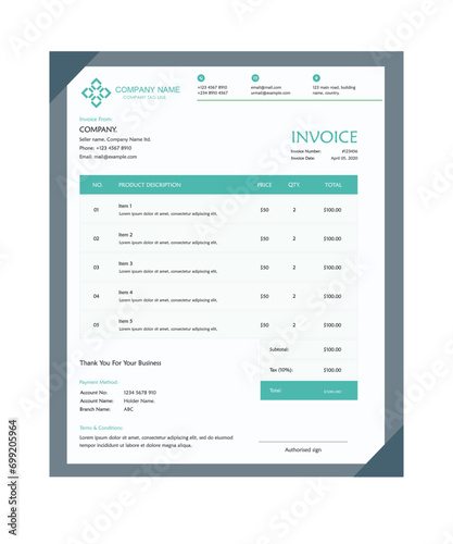 Clear invoice template