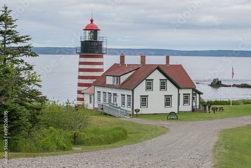 Quoddy Head Lighthouse and State Park, Lubec, Maine. This is the easternmost point in the U.S. Campobello Island, New Brunswick, Canada can be seen on the opposite shore. photo