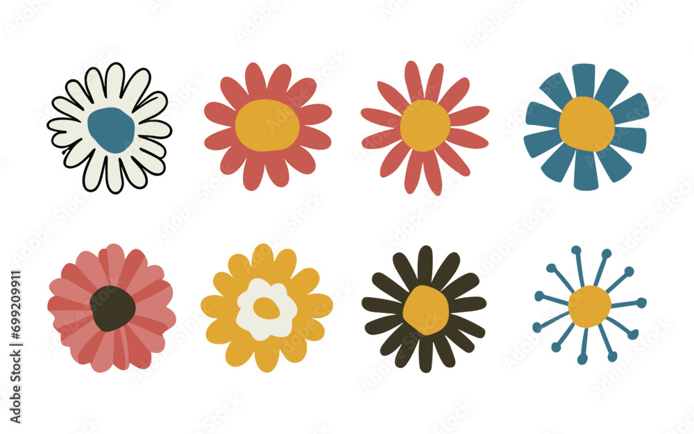 Abstract flowers vector clipart. Spring illustration. Abstract flowers vector clipart. Spring illustration.