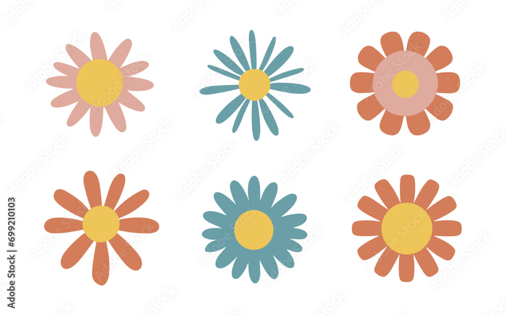 Abstract flowers vector clipart. Spring illustration. Abstract flowers vector clipart. Spring illustration.