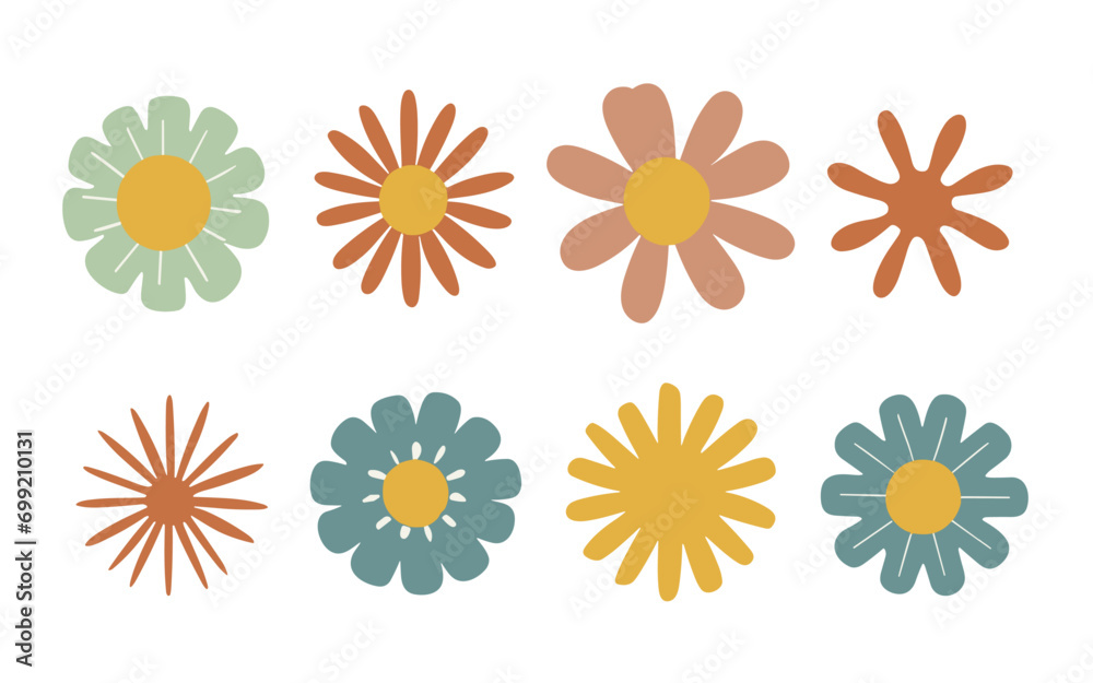 Abstract flowers vector clipart. Spring illustration. Abstract flowers vector clipart. Spring illustration.
