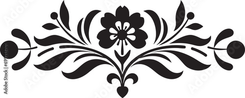 Timeless Petal Engravings Decorative Floral Border Aesthetic Vine Scrolls Line Emblem Icon
