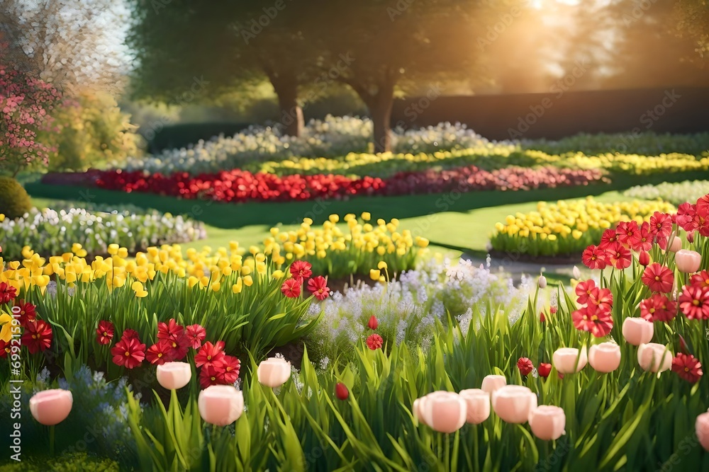 tulip field in spring, Search by image or video Beautiful spring garden ...
