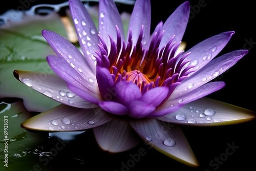 A beautiful purple lotus flower. Generative AI