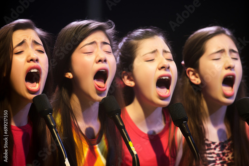Close-ups of contestants' expressions during the talent showcase