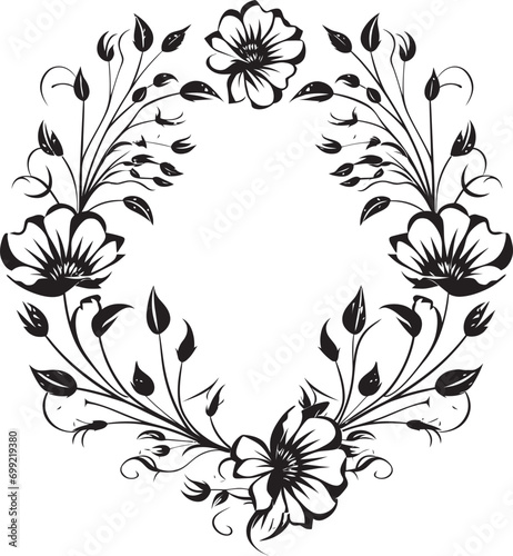 Stylish Petal Dance Floral Vector Icon Delicate Blossom Decorative Frame Logo