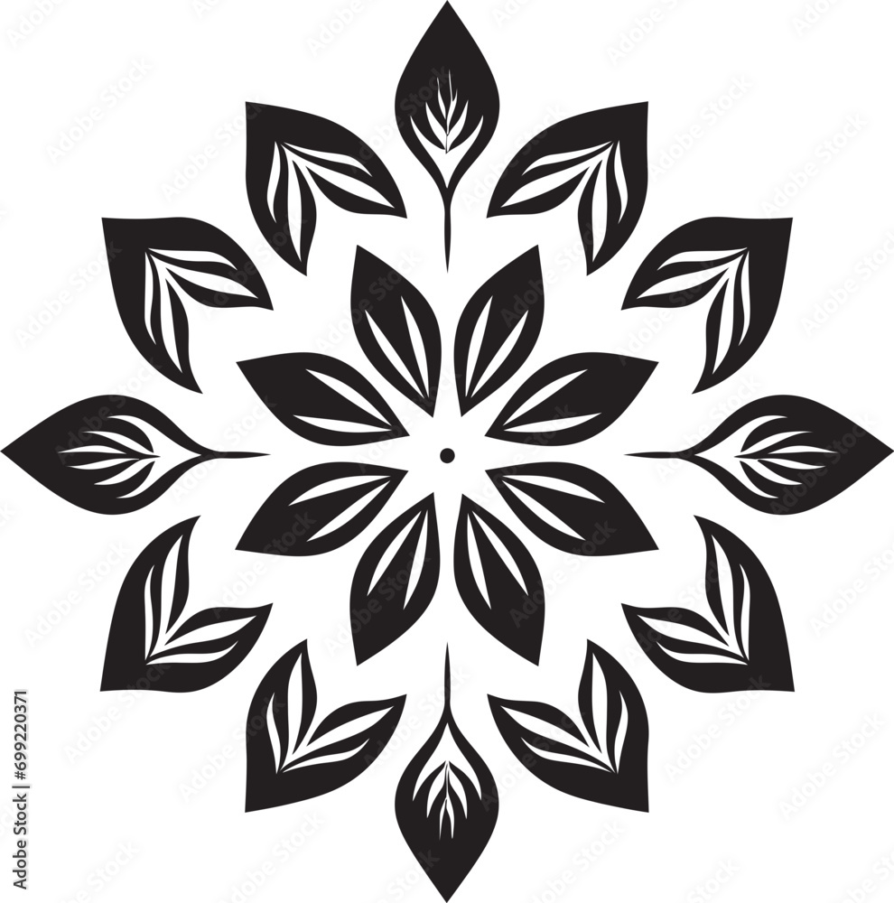 Tiled Garden Geometric Floral Tile Pattern Vectorized Patterns Black Tile Vector Design