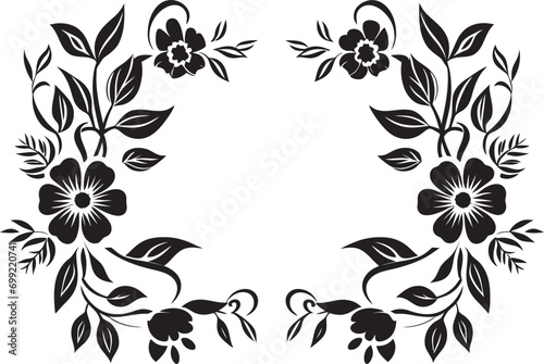 Intricate Geometry Black Floral Emblem Botanical Symmetry Geometric Vector Logo