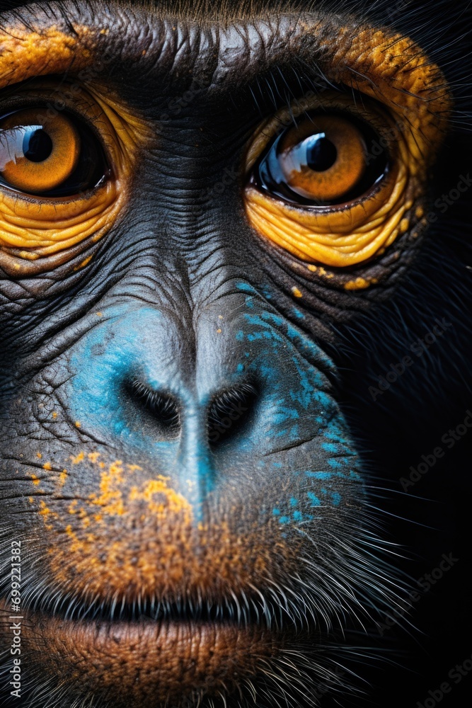 yellow monkey eyes close up