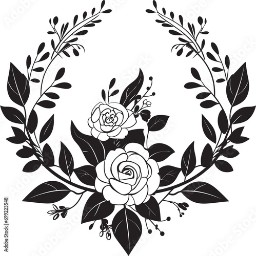 Chic Noir Petal Ensemble Artistic Floral Vector Vectors Noir Blossom Reverie Graphite Hand Drawn Logo Sketches