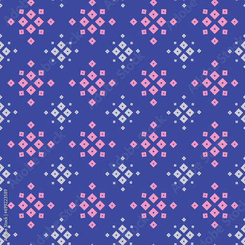 Bandhni seamless pattern. Indian Gujarati, Jaipuri style pattern in blue, silver and pink