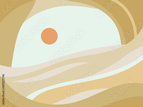 Flat vector illustration of a minimalist desert landscape