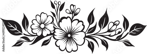 Ink Noir Bouquet Monochrome Floral Logo Icon Design Elegant Petal Scrolls Intricate Black Vector Emblems