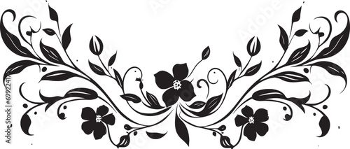 Vintage Inked Orchids Moody Black Emblem Sketches Artistic Noir Blooms Intricate Hand Drawn Vectors