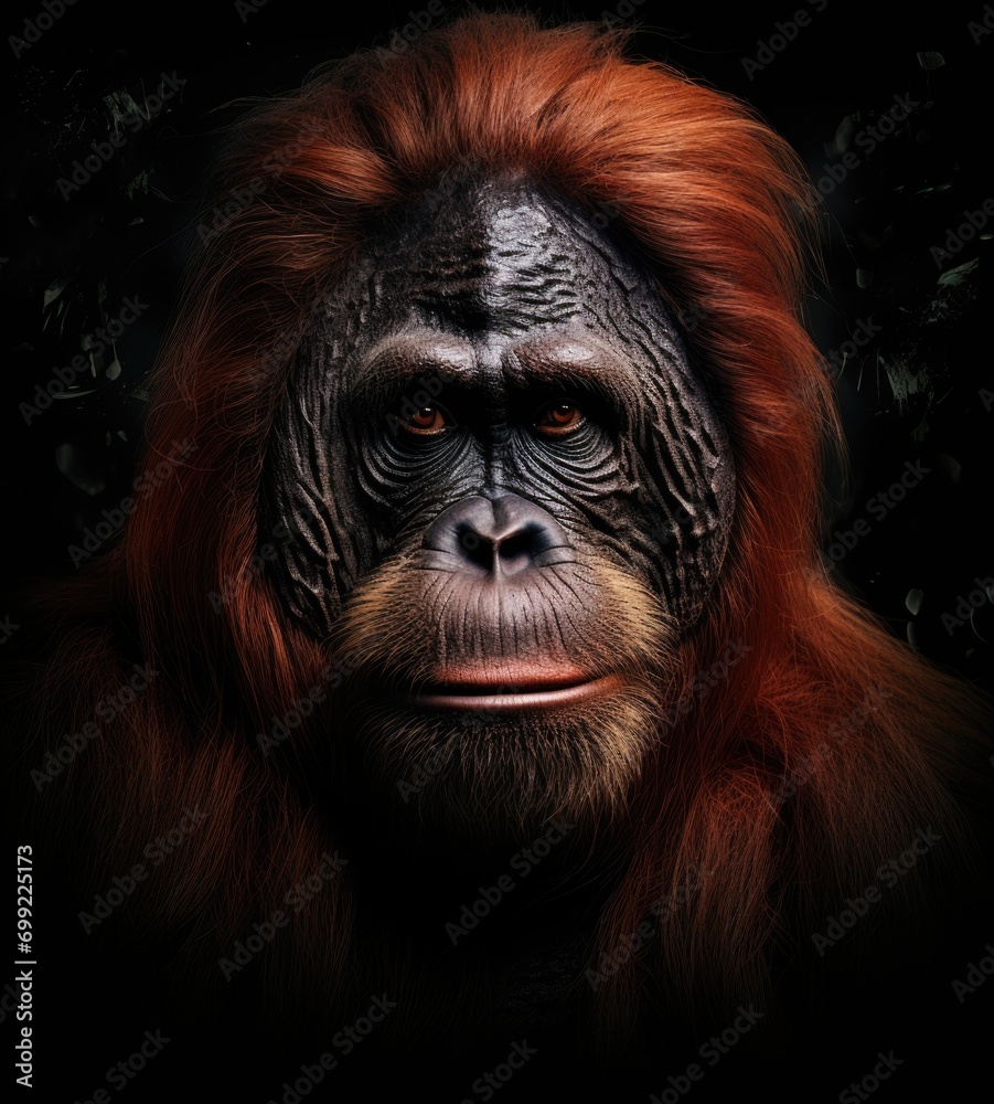 close up portrait of a gorilla