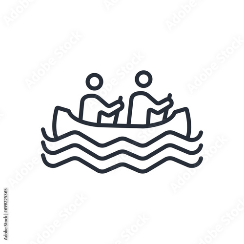 canoeing icon. vector.Editable stroke.linear style sign for use web design,logo.Symbol illustration.