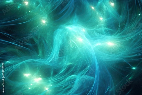 A blue and green swirls