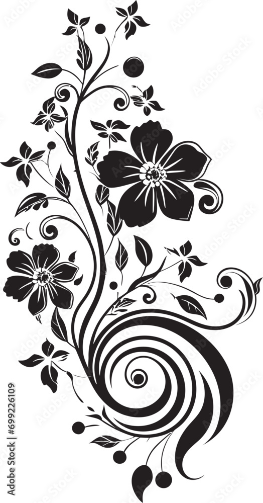 Artisanal Petal Flourish Vector Logo Inky Bloom Sketch Hand Drawn Black Icon Artisanal Petal Flourish Vector Logo Inky Bloom Sketch Hand Drawn Black Icon