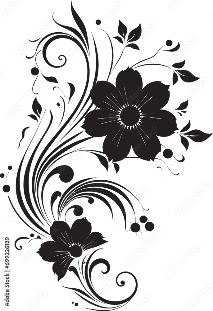 Handcrafted Vine Detail Vector Logo Icon Floral Noir Elegance Iconic Vector Design Handcrafted Vine Detail Vector Logo Icon Floral Noir Elegance Iconic Vector Design