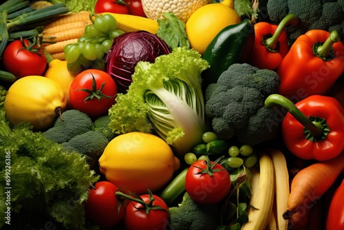 background of vegetables and fruits. healthy eating concept  vegetarianism
