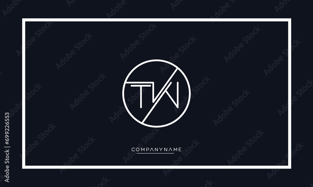 Alphabet letters TW or WT logo monogram Alphabet letters TW or WT logo monogram