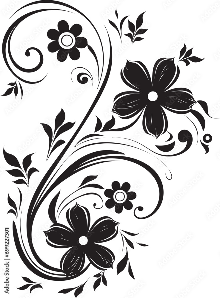 Majestic Hand Drawn Compositions Black Vector Dreamy Floral Designs Iconic Logo Element Majestic Hand Drawn Compositions Black Vector Dreamy Floral Designs Iconic Logo Element