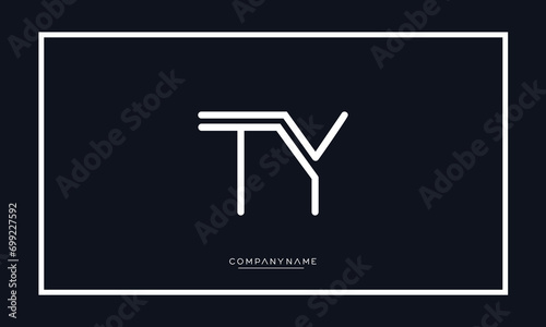 Alphabet letters TY or YT logo monogram
