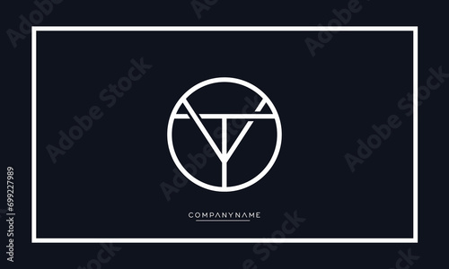 Alphabet letters TY or YT logo monogram
