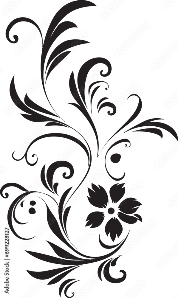Chic Floral Intricacies Handcrafted Vector Emblem Whimsical Noir Bouquet Black Iconic Logo Element Chic Floral Intricacies Handcrafted Vector Emblem Whimsical Noir Bouquet Black Iconic Logo Element