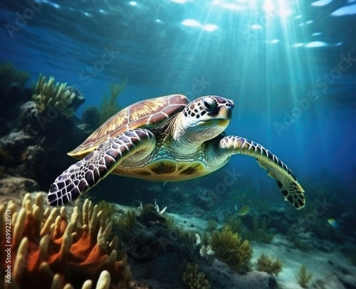 photo of Sea turtle in the Galapagos island