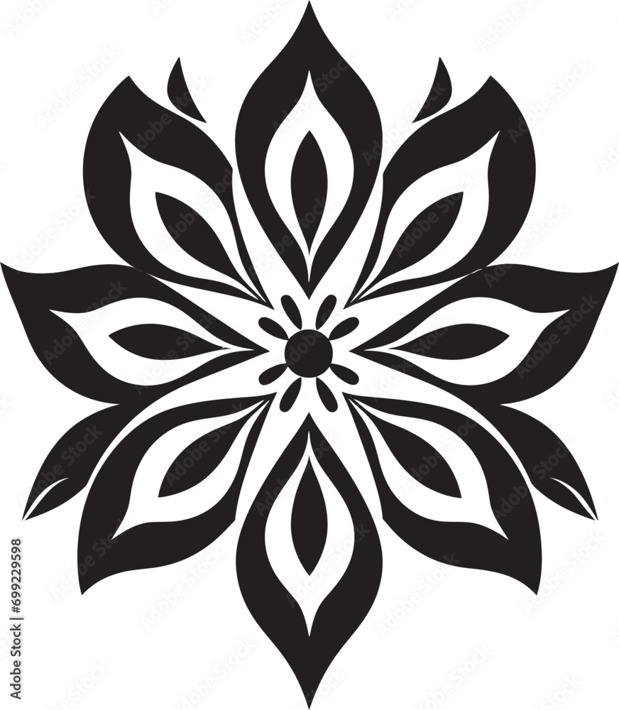 Chic Botanical Simplicity Black Minimalist Logo Clean Floral Elegance Artistic Vector Emblem