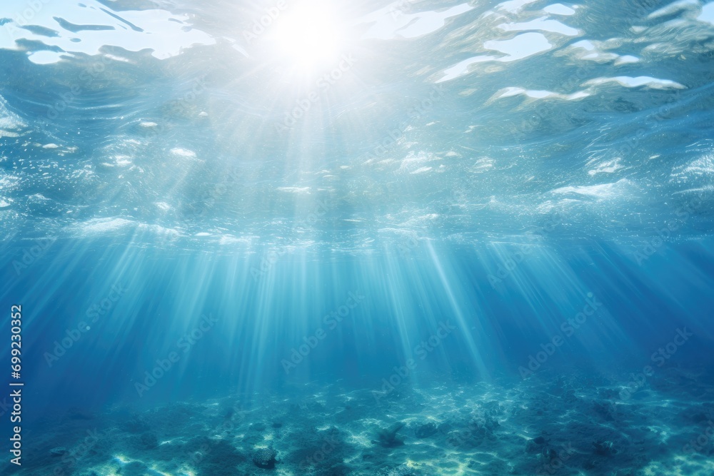 Obraz premium The sun is shining over the ocean floor