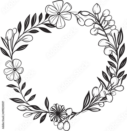Wallpaper Mural Artistic Wreath Detail Elegant Vector Logo Element Minimalist Wedding Florals Black Iconic Emblem Torontodigital.ca