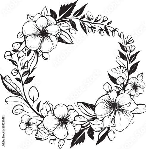 Wallpaper Mural Modern Floral Wreath Artistic Vector Logo Artistic Petal Whirl Wedding Black Icon Design Torontodigital.ca