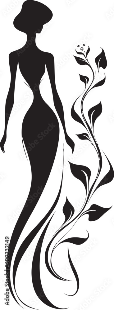 Whimsical Feminine Radiance Vector Face Modern Flower Portrait Black Woman Emblem Whimsical Feminine Radiance Vector Face Modern Flower Portrait Black Woman Emblem
