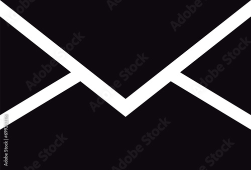 Black email icon. Black icon and white background photo